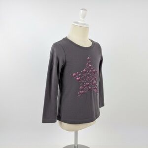 Dark Grey Long Sleeve Shirt with Star Graphic Girls Size 4t
